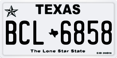 TX license plate BCL6858