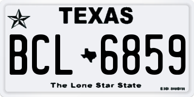 TX license plate BCL6859