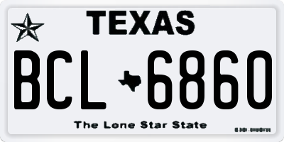 TX license plate BCL6860
