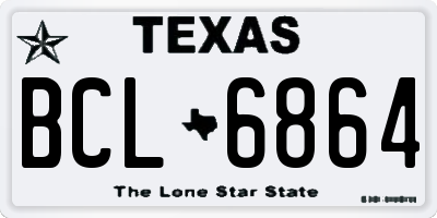 TX license plate BCL6864