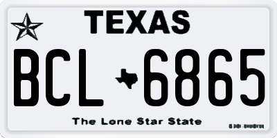 TX license plate BCL6865