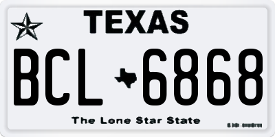 TX license plate BCL6868