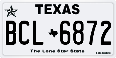 TX license plate BCL6872