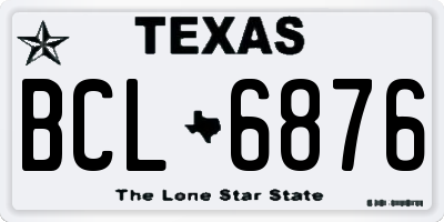 TX license plate BCL6876