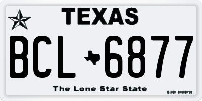 TX license plate BCL6877