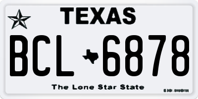 TX license plate BCL6878