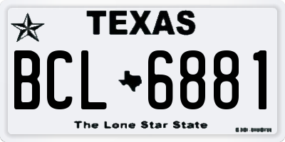 TX license plate BCL6881