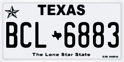 TX license plate BCL6883