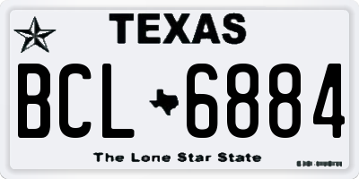 TX license plate BCL6884