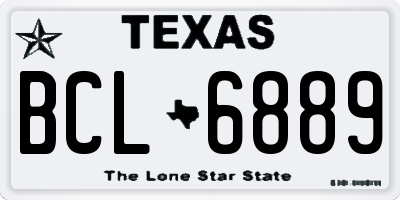 TX license plate BCL6889