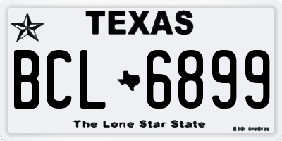 TX license plate BCL6899