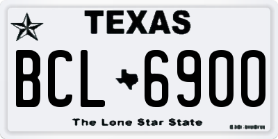 TX license plate BCL6900