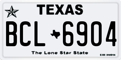 TX license plate BCL6904