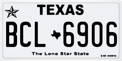 TX license plate BCL6906