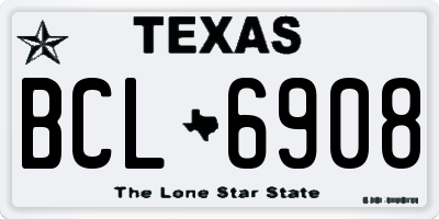 TX license plate BCL6908
