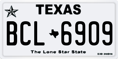 TX license plate BCL6909