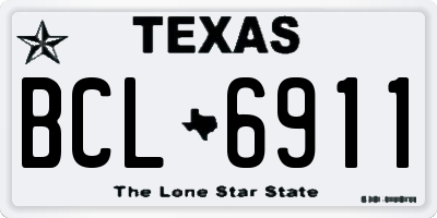TX license plate BCL6911