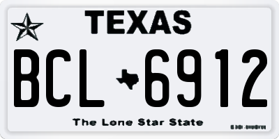 TX license plate BCL6912