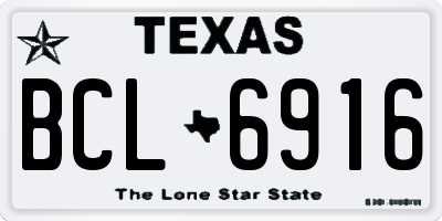 TX license plate BCL6916