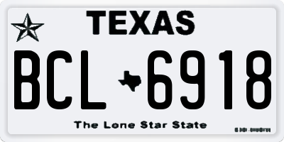 TX license plate BCL6918