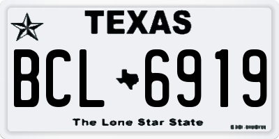 TX license plate BCL6919