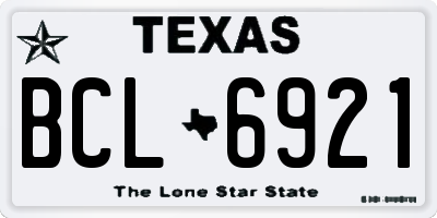 TX license plate BCL6921