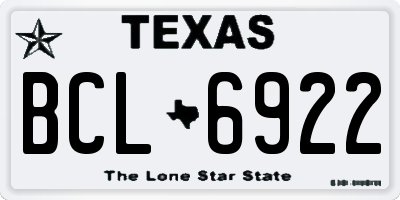 TX license plate BCL6922
