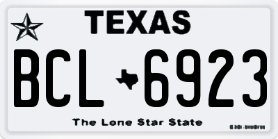 TX license plate BCL6923