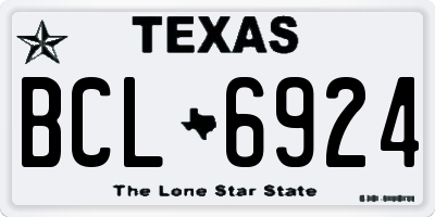 TX license plate BCL6924