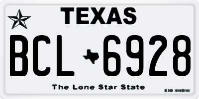 TX license plate BCL6928