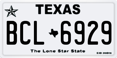TX license plate BCL6929