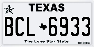 TX license plate BCL6933