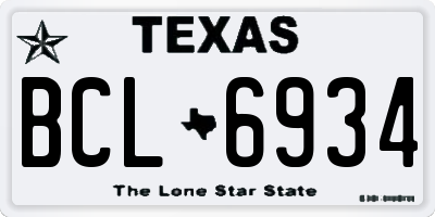 TX license plate BCL6934