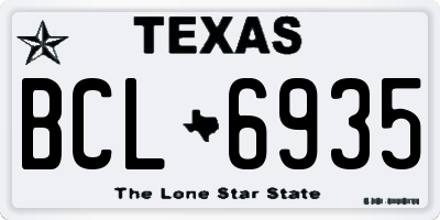 TX license plate BCL6935