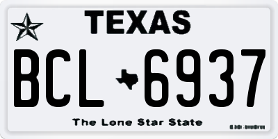 TX license plate BCL6937