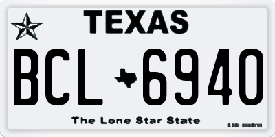 TX license plate BCL6940