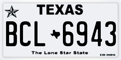 TX license plate BCL6943