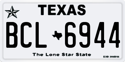 TX license plate BCL6944