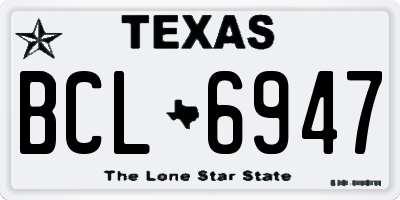 TX license plate BCL6947