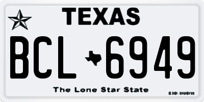 TX license plate BCL6949
