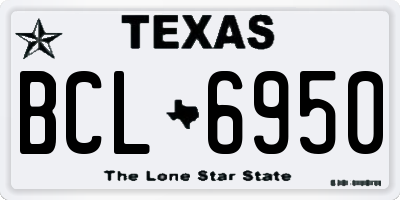 TX license plate BCL6950