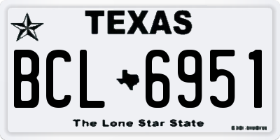 TX license plate BCL6951