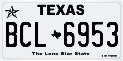 TX license plate BCL6953