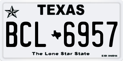 TX license plate BCL6957