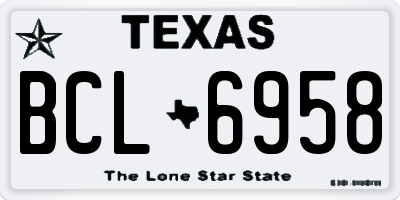 TX license plate BCL6958
