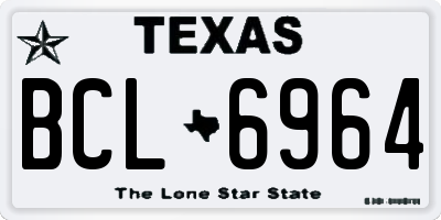 TX license plate BCL6964