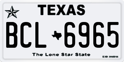 TX license plate BCL6965