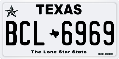 TX license plate BCL6969