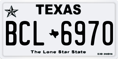 TX license plate BCL6970