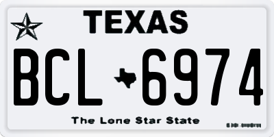 TX license plate BCL6974